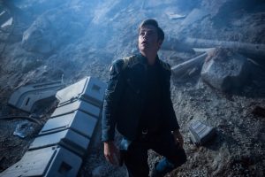 Chris Pine plays Kirk in Star Trek Beyond from Paramount Pictures, Skydance, Bad Robot, Sneaky Shark and Perfect Storm Entertainment