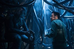 Left to right: Idris Elba and Director Justin Lin on the set of Star Trek Beyond from Paramount Pictures, Skydance, Bad Robot, Sneaky Shark and Perfect Storm Entertainment